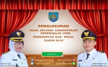 Pengumuman Hasil Seleksi Administrasi Penerimaan CPNS Kab. Tegal Tahun 2019