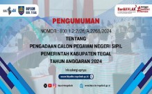 Pengumuman Pengadaan Calon Pegawai Negeri Sipil Pemerintah Kabupaten Tegal Tahun Anggaran 2024