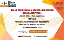 Ralat Pengumuman Pengadaan Calon Pegawai Negeri Sipil Pemerintah Kabupaten Tegal Tahun Anggaran 2024