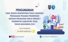 Pengumuman Hasil Seleksi Administrasi Paska Sanggah Pengadaan PPPK Periode I Pekab. Tegal Tahun Anggaran 2024